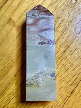 Natural Polished Picture Jasper Obelisk | USA Origin | Blush + Red Banding